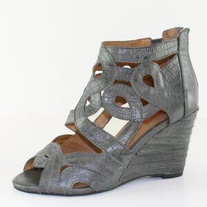 Miz Mooz Tia Strappy Leather Wedge Sandals Womens (US 7.5/ EU 38)